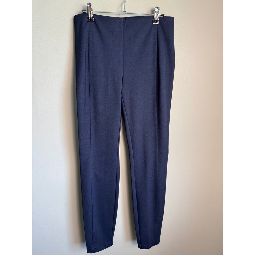 Hilary Radley Womens Small Navy Blue Pull On Slim Leg Pants Career Dark Academia